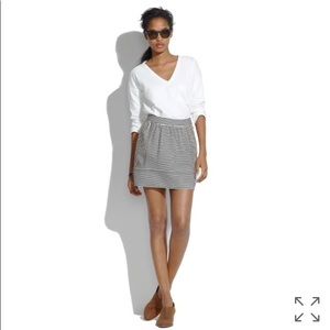 Madewell Ponte Swivel Skirt in Stripe